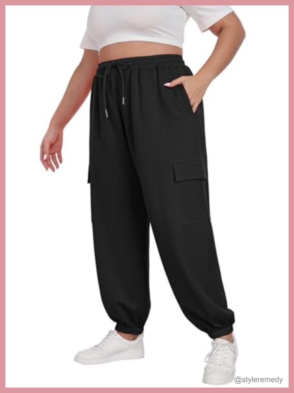 Plus Size Cargo Joggers Baggy Sweatpants with Pockets